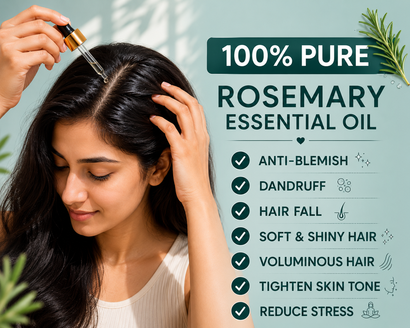 Rosemary Hair Growth Oil | Strengthen Roots & Reduce Hair Fall