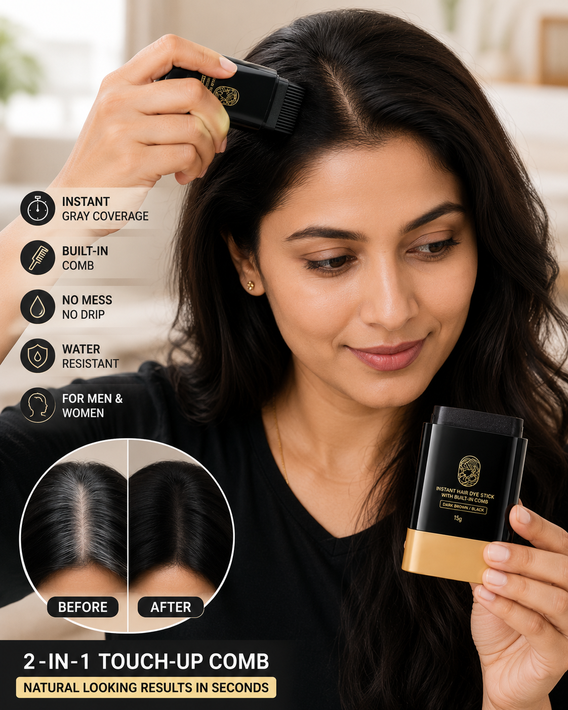 Instant Hair Dye Comb for Gray Hair